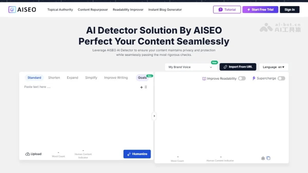 AISEO AI Content Detector - AISEO推出的AI内容检测器 | AI工具集